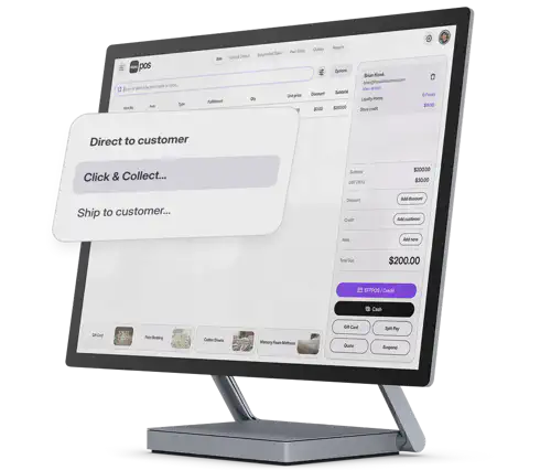 POS screen showing fulfillment options.