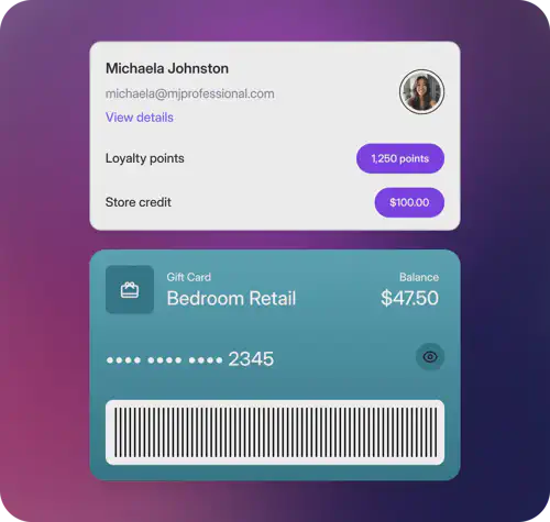 POS screen showing loyalty tracking features.