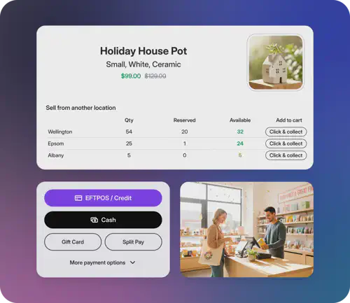 POS screen showing inventory availability across multiple locations.